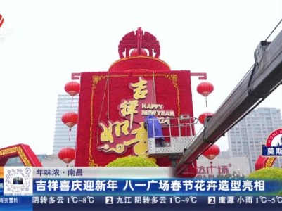 【年味浓】南昌：吉祥喜庆迎新年 八一广场春节花卉造型亮相