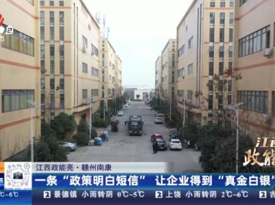 【江西政能亮】赣州南康：一条“政策明白信” 让企业得到“真金白银”