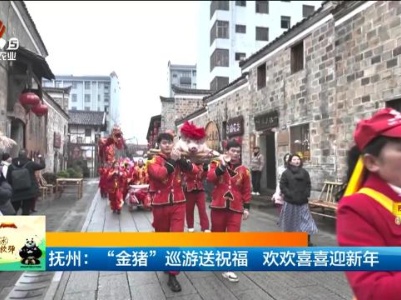 抚州：“金猪”巡游送祝福 欢欢喜喜迎新年