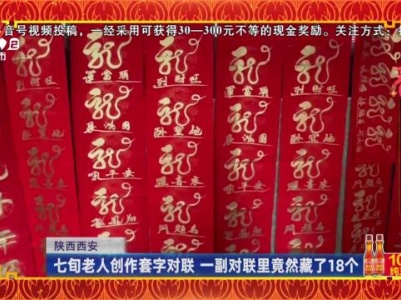 【寻找年俗】陕西西安：七旬老人创作套字对联 一副对联里竟然藏了18个“龙”