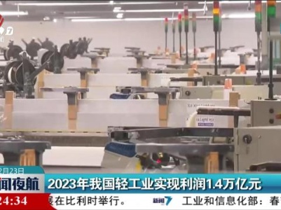 2023年我国轻工业实现利润1.4万亿元