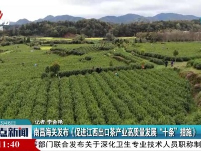 南昌海关发布《促进江西出口茶产业高质量发展“十条”措施》