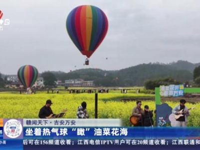 【赣闻天下】吉安万安：坐着热气球“瞰”油菜花海