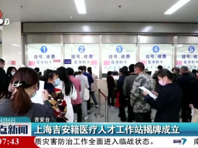 上海吉安籍医疗人才工作站揭牌成立