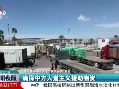 中国政府两批援助加沙物资已运抵埃及