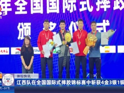 江西队在全国国际式摔跤锦标赛中斩获4金3银1铜