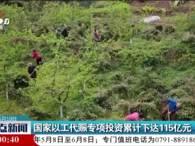 国家以工代赈专项投资累计下达115亿元