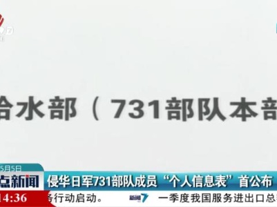 侵华日军731部队成员“个人信息表”首公布