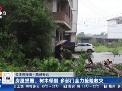 【关注强降雨】赣州安远：房屋损毁、树木倾倒 多部门全力抢险救灾