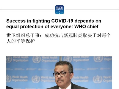 Success in fighting COVID-19 depends on equal protection of everyone: WHO chief