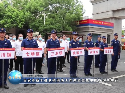 吉安市新干县乡镇消防工作办公室集中揭牌仪式举行