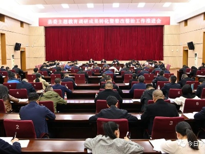 县委主题教育调研成果转化暨整改整治工作推进会召开