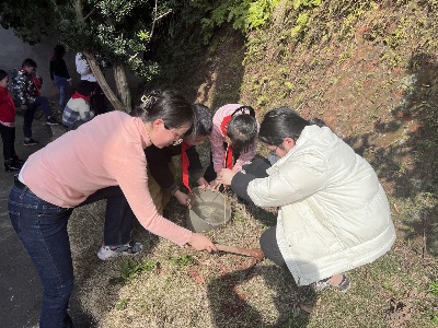 东桥镇江边小学开展植树节活动