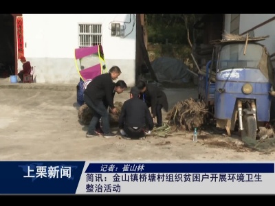 金山镇桥塘村组织贫困户开展环境卫生整治活动（崔山林）