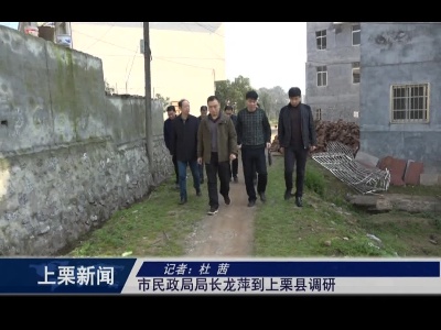 市民政局局长龙萍到上栗县调研（杜 茜）