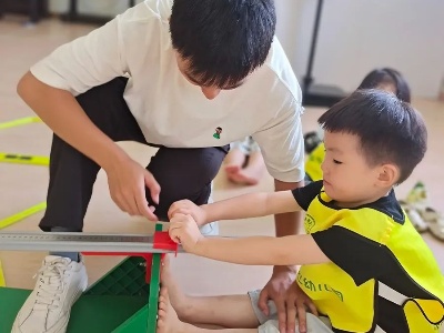 茶亭镇中心幼儿园组织全园幼儿进行体能测试评估