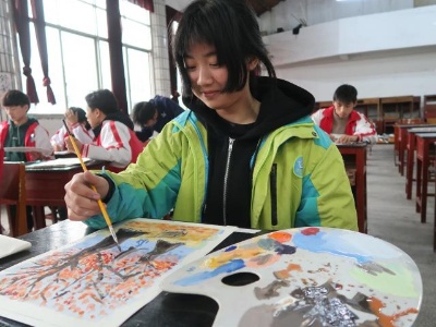 吉水二中举行现场绘画比赛活动