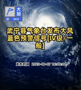 武宁县气象台发布大风蓝色预警信号