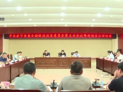 武宁县委书记洪碧霞主持召开县委全面依法治县第五次会议暨现场述法评议会