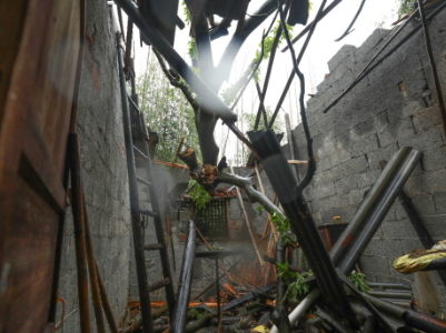 武宁县清江乡：雷暴大风吹倒大树砸中民房 当地部门及时处置