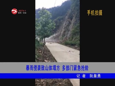 暴雨侵袭致山体塌方 多部门紧急抢险