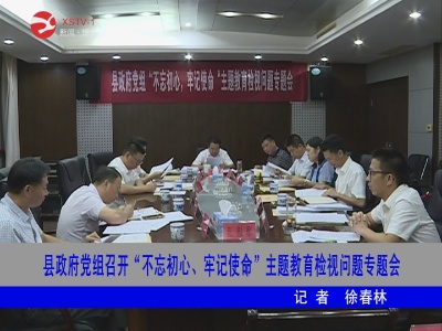 修水县政府党组召开“不忘初心、牢记使命”主题教育检视问题专题会