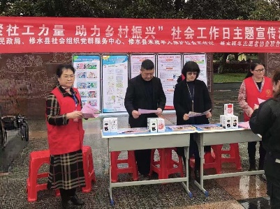 县民政局开展国际社工日主题宣传活动
