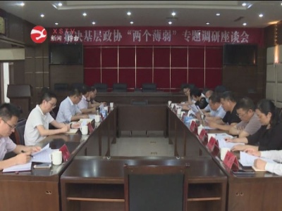 市政协就解决基层政协“两个薄弱”问题来修开展专题调研