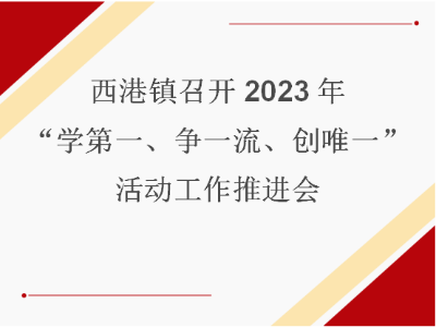 西港镇召开“学第一争一流创唯一”活动工作推进会