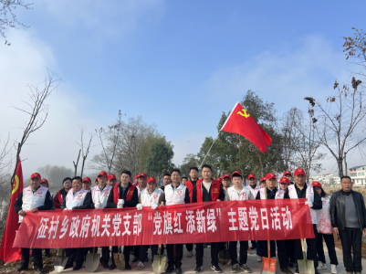 征村乡：凝心共建党旗红  植树为民添新绿