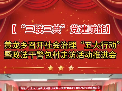 【“三联三共”党建赋能】黄龙乡召开社会治理“五大行动”暨政法干警包村走访活动推进会