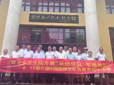 黄龙乡卫生院开展“党旗领航   厚德精医” —8.19第六届中国医师节红色教育活动     