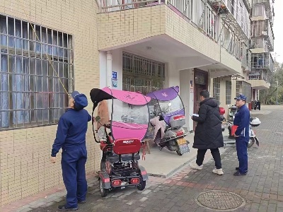 【文明实践】江背镇开展电动自行车消防安全隐患检查活动