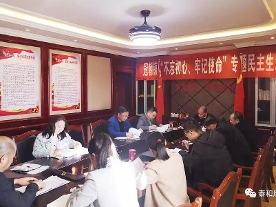 冠朝镇召开“不忘初心、牢记使命”专题民主生活会