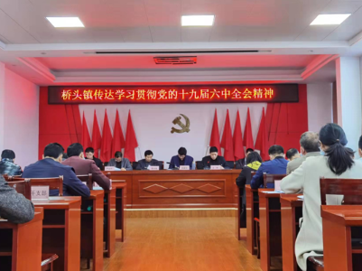 桥头镇传达学习贯彻党的十九届六中全会精神和省、市、县领导干部会议精神