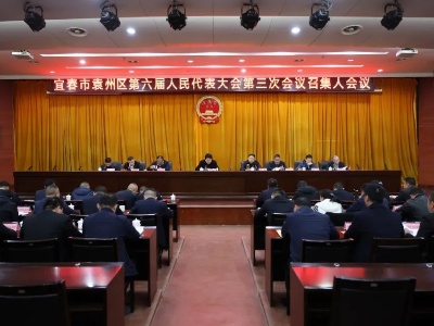 宜春市袁州区第六届人民代表大会第三次会议各代表团召集人会议召开