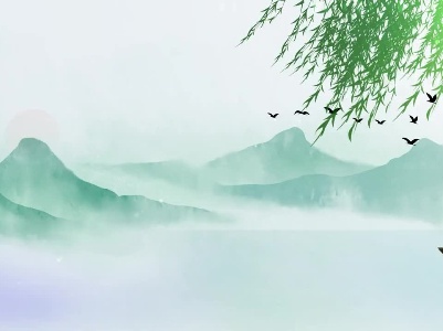 手绘国画谷雨图