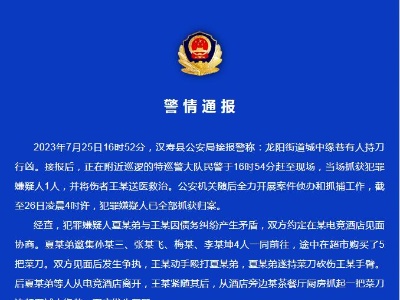 湖南汉寿警方通报一起持刀行凶事件：犯罪嫌疑人已被抓获-中新网