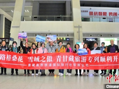 青藏集团公司今年首趟青甘藏大环线旅游专列在西宁开行-中新网