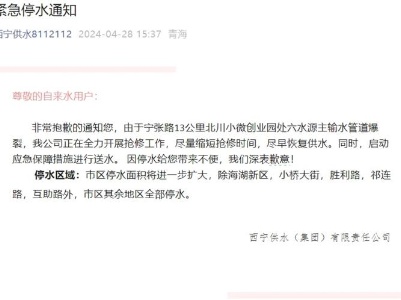 主输水管道爆裂 青海两市或大面积停水-中新网