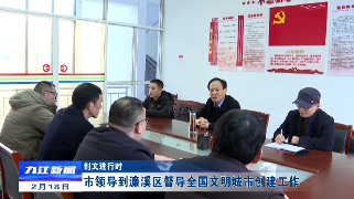 【创文进行时】市领导到濂溪区督导全国文明城市创建工作