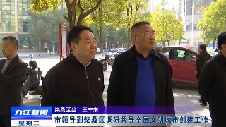 【创文进行时】市领导到柴桑区调研督导全国文明城市创建工作