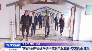 市领导到庐山西海调研文旅产业发展和文旅项目建设