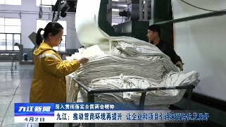 【深入贯彻落实全国两会精神·新时代新征程新伟业】九江：推动营商环境再提升 让企业和项目引得来留得住