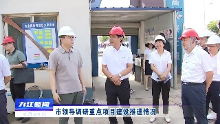 市领导调研重点项目建设推进情况