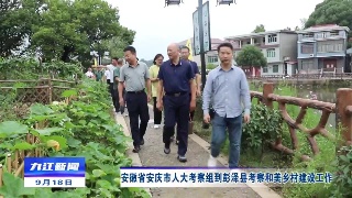 安徽省安庆市人大考察组到彭泽县考察和美乡村建设工作