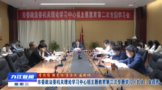 市委政法委机关理论学习中心组主题教育第二次专题学习（扩大）会召开，严盛平主持并讲话