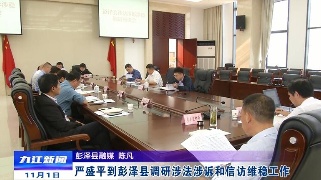 严盛平到彭泽县调研涉法涉诉和信访维稳工作