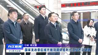 国家发改委区域开放司调研组到九江经开区调研，鲍成庚陪同