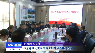 孙金淼以人大代表身份到彭泽县接待选民